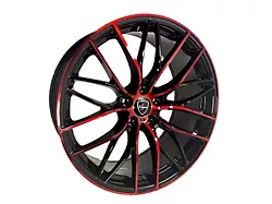 Elegant E010 Gloss Black Candy Red Face Wheel; 20x8.5 (16-24 Camaro)