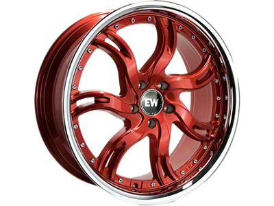 Elegant Lucky Candy Red Face with Stainless Steel Lip Wheel; 20x8.5; 30mm Offset (16-24 Camaro)