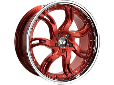 Elegant Lucky Candy Red Face with Stainless Steel Lip Wheel; 20x8.5 (16-24 Camaro)