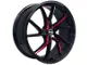 Elegant Sharp Gloss Black with Candy Red Milled Wheel; 20x8.5 (16-24 Camaro)