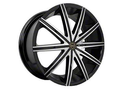 Elegant EL908 Gloss Black Machined Wheel; 22x9.5; 15mm Offset (08-23 RWD Challenger, Excluding Widebody)