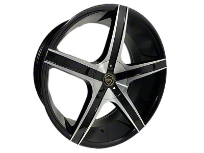 Elegant EL907 Gloss Black Machined Wheel; 22x9.5 (11-23 RWD Charger, Excluding Widebody)