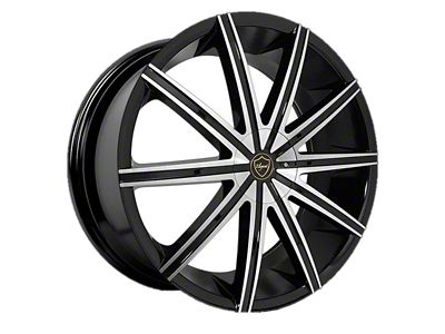 Elegant EL908 Gloss Black Machined Wheel; 22x9.5 (11-23 RWD Charger, Excluding Widebody)