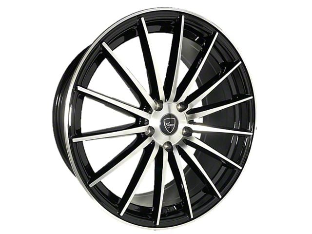 Elegant E007 Gloss Black Machined Wheel; 20x8.5 (15-23 Mustang GT, EcoBoost, V6)