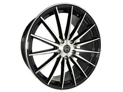Elegant E007 Gloss Black Machined Wheel; 20x8.5 (15-23 Mustang GT, EcoBoost, V6)