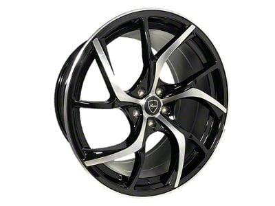 Elegant E008 Gloss Black Machined Wheel; Rear Only; 20x10 (15-23 Mustang GT, EcoBoost, V6)