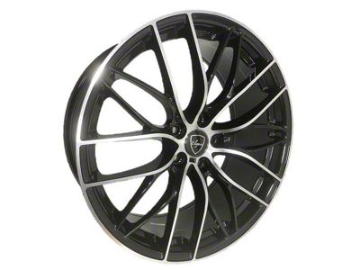 Elegant E010 Gloss Black Machined Wheel; 20x8.5; 35mm Offset (15-23 Mustang GT, EcoBoost, V6)