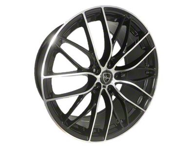 Elegant E010 Gloss Black Machined Wheel; 20x8.5 (15-23 Mustang GT, EcoBoost, V6)