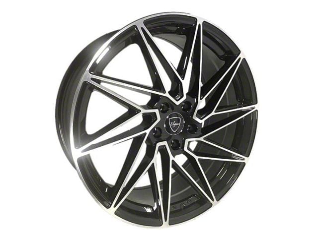 Elegant E015 Gloss Black Machined Wheel; 20x8.5 (15-23 Mustang GT, EcoBoost, V6)