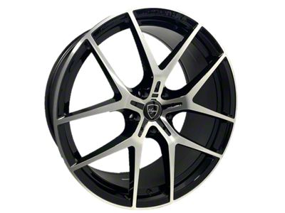Elegant E017 Gloss Black Machined Wheel; 20x8.5; 35mm Offset (15-23 Mustang GT, EcoBoost, V6)