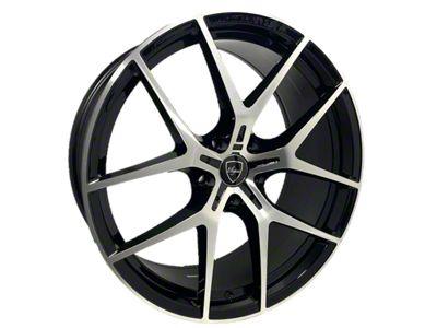 Elegant E017 Gloss Black Machined Wheel; 20x8.5 (15-23 Mustang GT, EcoBoost, V6)