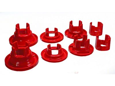 Rear Subframe Mount Inserts; Red (10-14 Camaro)