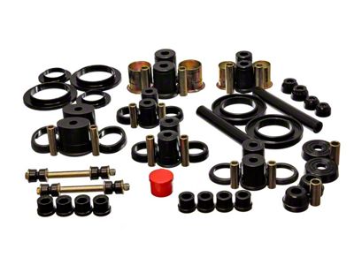 Hyper-Flex System Complete Bushing Kit; Black (94-95 Mustang V6; 96-98 Mustang)