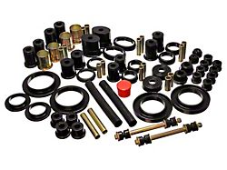 Hyper-Flex System Complete Bushing Kit; Black (85-93 Mustang V6; 85-86 Mustang SVO)