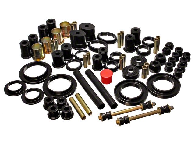 Hyper-Flex System Complete Bushing Kit; Black (85-93 Mustang V6; 85-86 Mustang SVO)