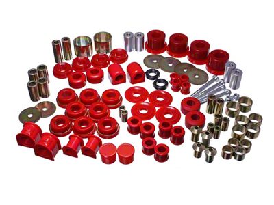 Hyper-Flex System Complete Bushing Kit; Red (15-25 Mustang, Excluding GT350 & GT500)