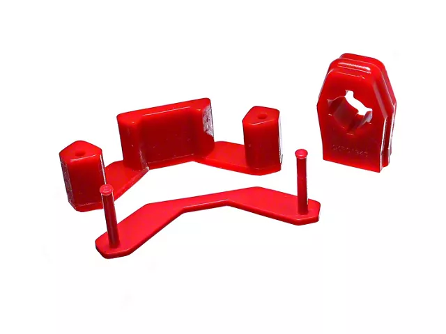 Manual Transmission Shifter Bushing and Transmission Mount Insert; Red (15-24 Mustang, Excluding GT350 & GT500)