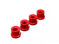 Offset Rack and Pinion Bushings; Red (85-04 Mustang)