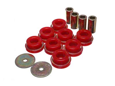 Rear Subframe Bushings; Red (15-25 Mustang, Excluding GT350 & GT500)