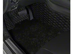 Double Layer Diamond Front and Rear Floor Mats; Base Layer Black and Top Layer Black (16-24 Camaro)