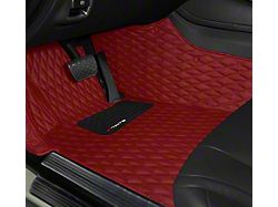 Single Layer Diamond Front and Rear Floor Mats; Full Red (10-15 Camaro)