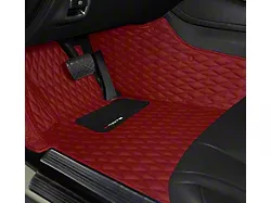 Single Layer Diamond Front and Rear Floor Mats; Full Red (16-24 Camaro)