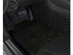 Double Layer Diamond Front and Rear Floor Mats; Base Layer Black and Top Layer Black (08-23 Challenger)