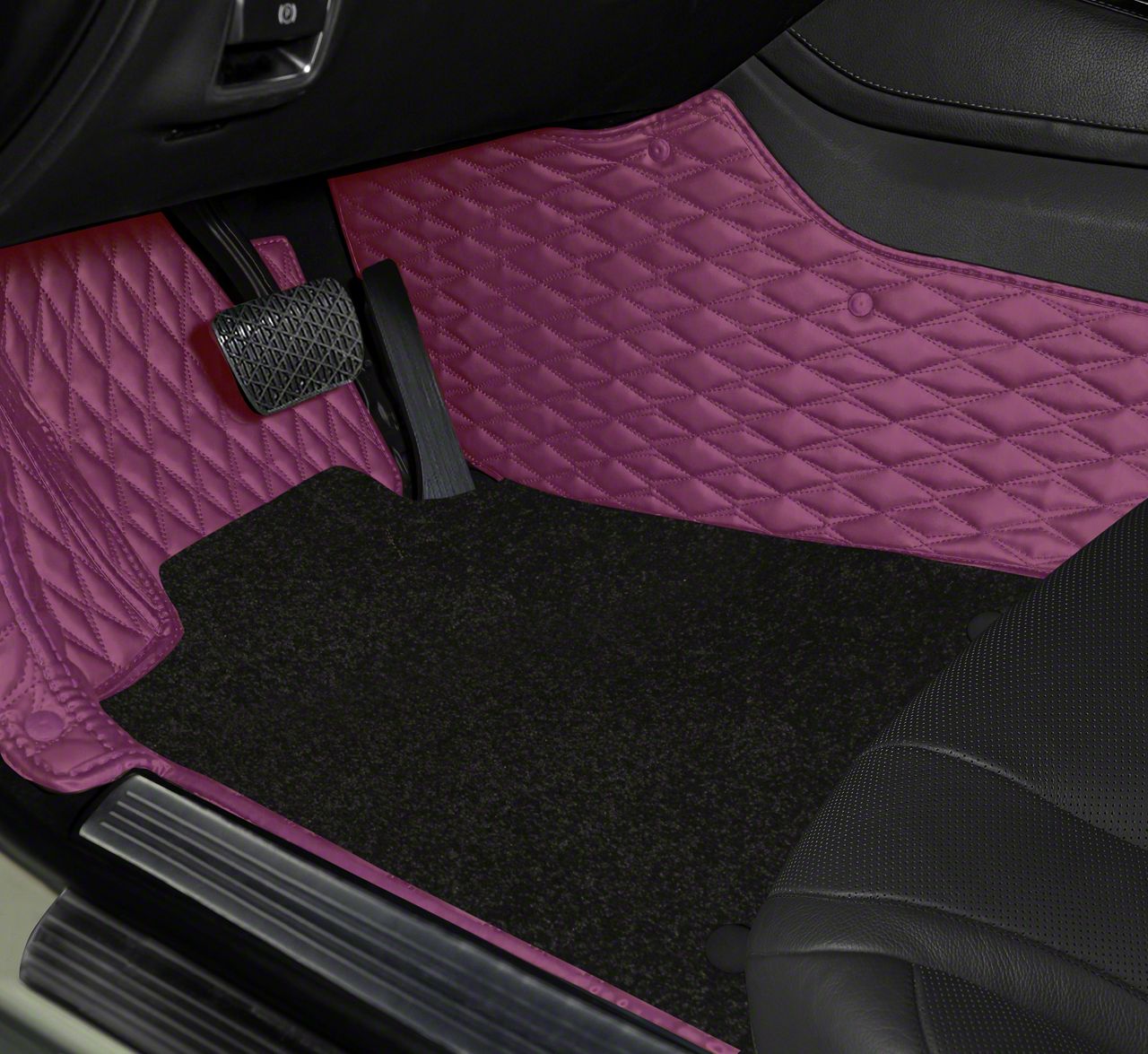 Challenger Double Layer Diamond Front and Rear Floor Mats; Base Layer