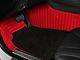 Double Layer Stripe Front and Rear Floor Mats; Base Full Red and Top Layer Black (08-23 Challenger)