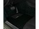 Single Layer Diamond Front and Rear Floor Mats; Black and Green Stitching (08-23 Challenger)