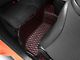 Single Layer Diamond Front and Rear Floor Mats; Black and Red Stitching (08-23 Challenger)