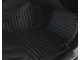 Single Layer Stripe Front and Rear Floor Mats; Full Black (08-23 Challenger)