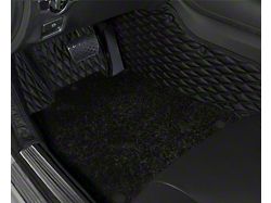 Double Layer Diamond Front and Rear Floor Mats; Base Layer Black and Top Layer Black (06-10 Charger)