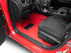 Single Layer Diamond Front and Rear Floor Mats; Full Red (11-23 Charger)