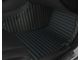 Single Layer Stripe Front and Rear Floor Mats; Full Black (06-10 Charger)