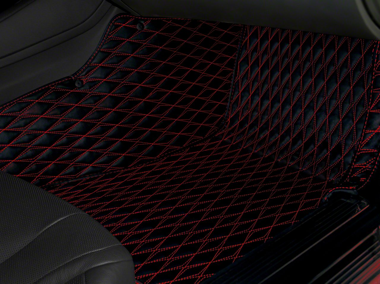 Dodge Challenger 11-23 Hellcat Diamond plate floor mats Black