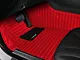 Single Layer Stripe Front and Rear Floor Mats; Full Red (15-23 Mustang)