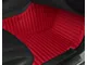 Single Layer Stripe Front and Rear Floor Mats; Full Red (15-23 Mustang)