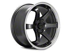 F106 Gunmetal with Polished Lip Wheel; 18x8.5; 35mm Offset (99-04 Mustang)