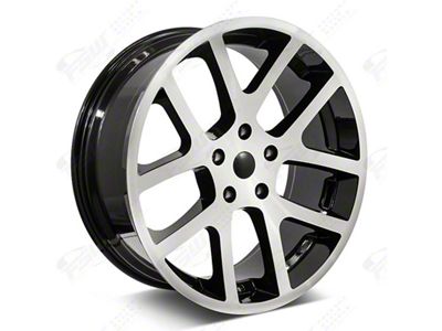 Factory Style Wheels Viper Style Machined Face with Black Outline Wheel; Rear Only; 22x10; 18mm Offset (08-23 RWD Challenger, Excluding Widebody)