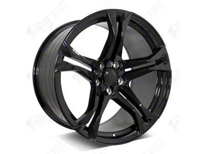 1LE Split Style Gloss Black Wheel; Rear Only; 20x11; 43mm Offset (10-15 Camaro)