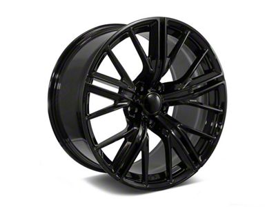 Factory Style Wheels ZL Mesh Style Gloss Black Wheel; Rear Only; 20x11 (10-15 Camaro)