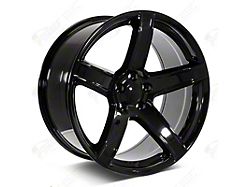 HR2 Hellraiser Style Gloss Black Wheel; Rear Only; 22x10.5; 27mm Offset (06-10 RWD Charger)