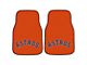 Carpet Front Floor Mats with Houston Astros Logo; Orange (Universal; Some Adaptation May Be Required)