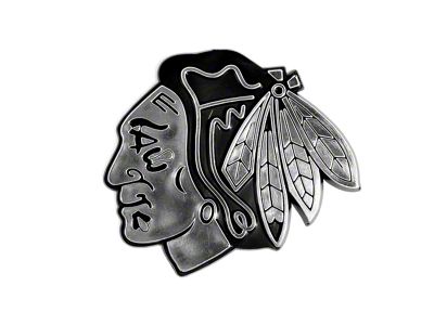 Chicago Blackhawks Molded Emblem; Chrome (Universal; Some Adaptation May Be Required)