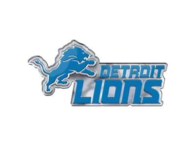Detroit Lions Embossed Emblem; Blue (Universal; Some Adaptation May Be Required)