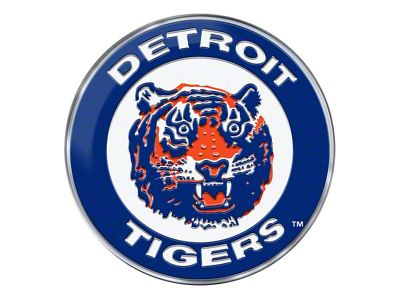 Detroit Tigers Embossed Emblem; Blue and Orange (Universal; Some Adaptation May Be Required)