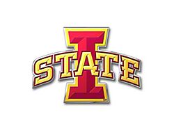 Iowa State University Embossed Emblem; Red and Yellow (Universal; Some Adaptation May Be Required)