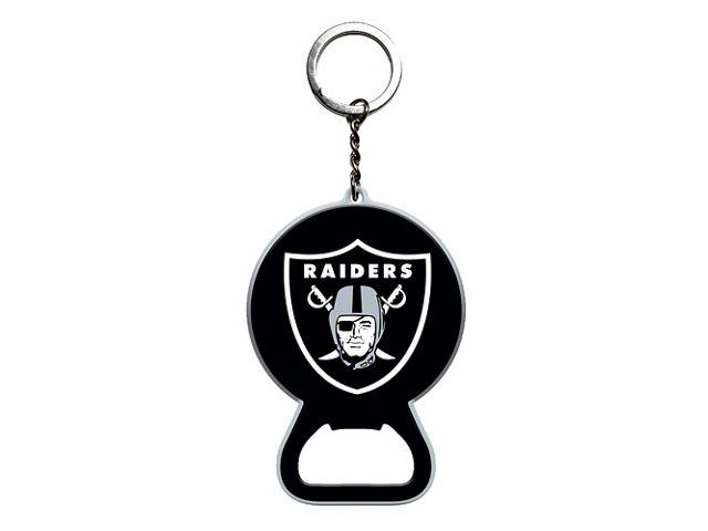 Keychain Bottle Opener with Las Vegas Raiders Logo; Black