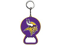 Keychain Bottle Opener with Minnesota Vikings Logo; Purple and Yellow